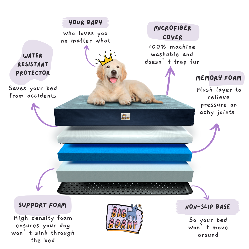 Borky’s Dog Bed - Supports Joints, Easy Clean