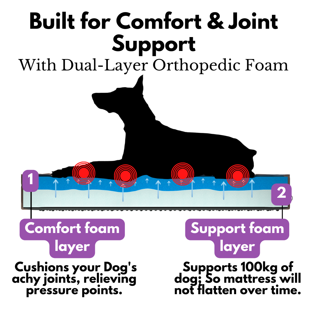 Borky’s Dog Bed - Supports Joints, Easy Clean