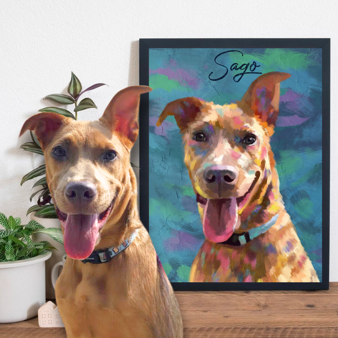Personalized Pet Pawtraits - Digital & Canvas Prints