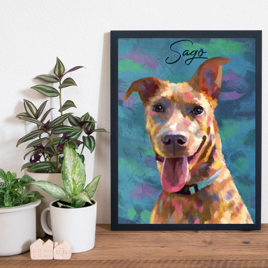 Personalized Pet Pawtraits - Digital & Canvas Prints