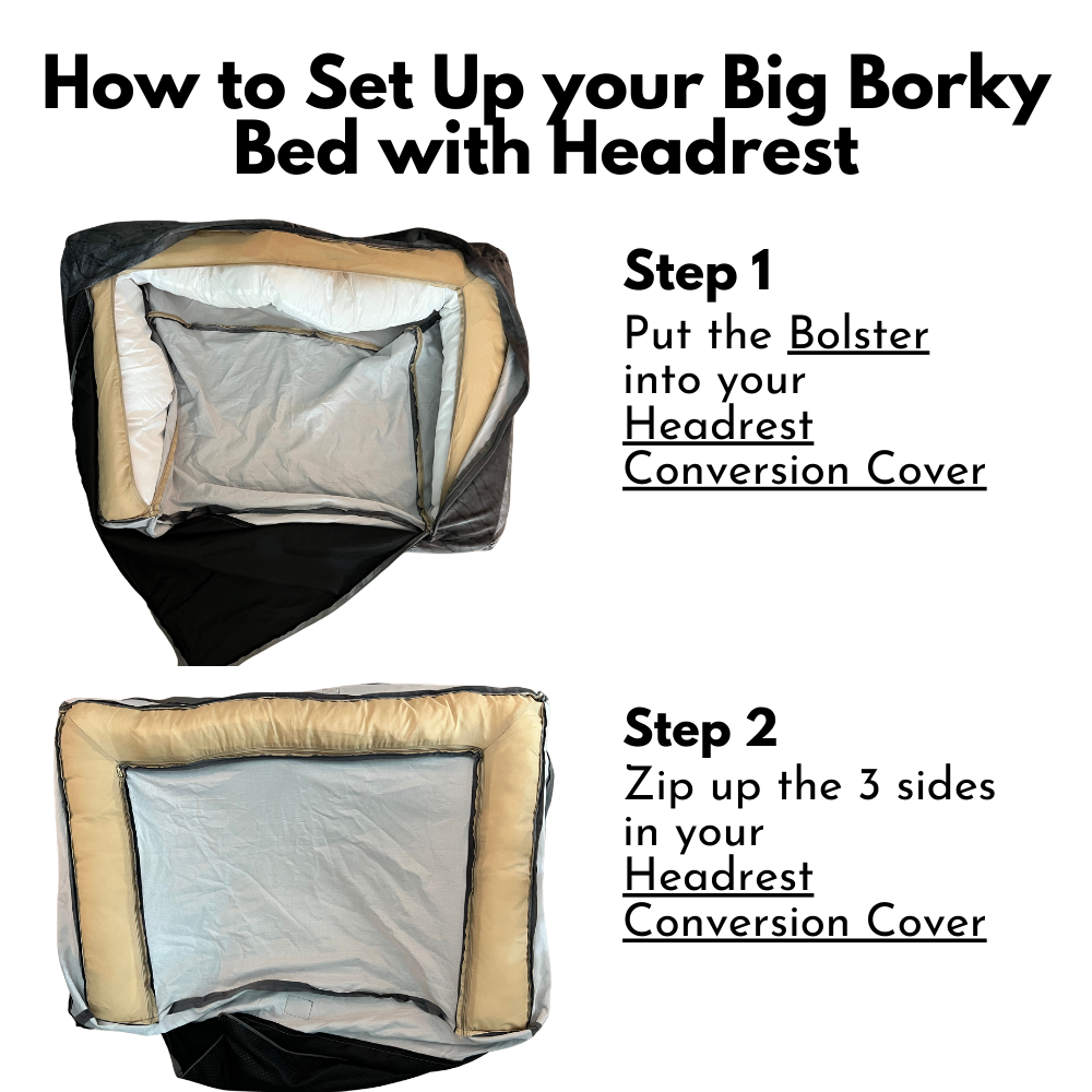 Borky's Dog Bed Headrest Conversion Kit - Bed Not Included